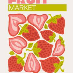strawberry Fruit Market Art Print - French Kitchen Poster - thumbnail 2