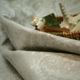 Linen Natural Bath Towel With Jacquard Paisley Design/Hygge Organic Flax Hand Beach Yoga For Her - thumbnail 3