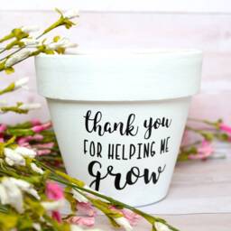Personalized Teacher Or Morher's Day Gift Flower Pot - Thank You For Helping Me Grow - thumbnail 2