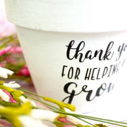 Personalized Teacher Or Morher's Day Gift Flower Pot - Thank You For Helping Me Grow - thumbnail 3