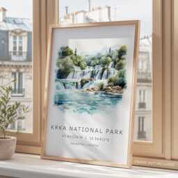 Krka National Park, Croatia Travel Print, Skradinski Buk Waterfall, Wall Art, Gifts, Cards - thumbnail 3