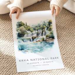 Krka National Park, Croatia Travel Print, Skradinski Buk Waterfall, Wall Art, Gifts, Cards - thumbnail 2