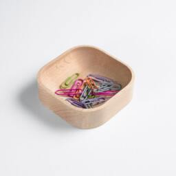 Wooden Paper Clip Holder, Small Desk Tray, Cup, Beech, Walnut, Mahogany, Oak, Wood Organizer, Office Accessory - thumbnail 3