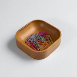 Wooden Paper Clip Holder, Small Desk Tray, Cup, Beech, Walnut, Mahogany, Oak, Wood Organizer, Office Accessory - thumbnail 1