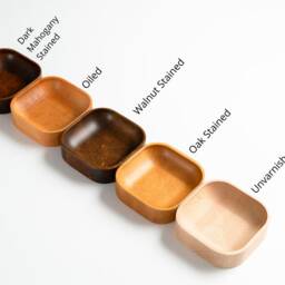 Wooden Paper Clip Holder, Small Desk Tray, Cup, Beech, Walnut, Mahogany, Oak, Wood Organizer, Office Accessory - thumbnail 4