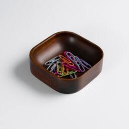 Wooden Paper Clip Holder, Small Desk Tray, Cup, Beech, Walnut, Mahogany, Oak, Wood Organizer, Office Accessory - thumbnail 2