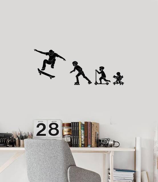 Boy Evolution Vinyl Wall Decal Extreme Sports Teenage Teen Room Art Stickers Mural - #2786Di - image 1