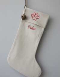 Personalized Dog Stocking, Linen Family Christmas Gift With Embroidery, Handmade Holiday Xmas Pet Home_1022 - thumbnail 1