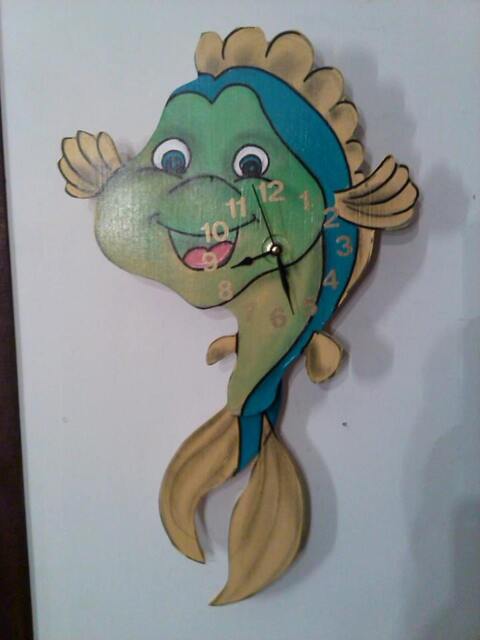 Little Fishy Children's Pendulum Wall Clock For Bedroom Or Nursery