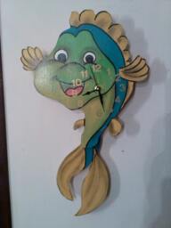 Little Fishy Children's Pendulum Wall Clock For Bedroom Or Nursery