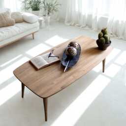 Mid Century Modern Pine Coffee Table, Handmade Rectangular Center Table - Ref. 0079