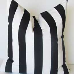 "Black Pillow Cover. Accent Pillow.black Striped Pillow Cover. Pillow.16"", 17"", 18"", 20"" 24"" 26" - thumbnail 2