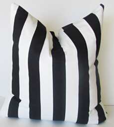 "Black Pillow Cover. Accent Pillow.black Striped Pillow Cover. Pillow.16"", 17"", 18"", 20"" 24"" 26" - thumbnail 1
