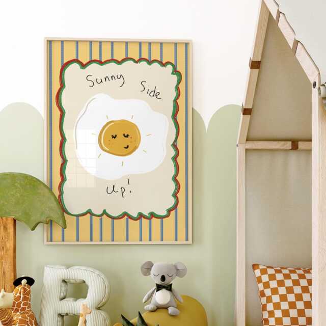 Sunny Side Up - Positive Quote Boys Bedroom Print - image 1
