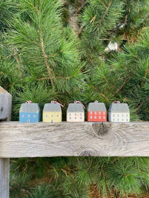 Wooden Handmade Xmas Decorations, Tree, Advent Calendar, Tree Ornaments Toppers, Amsterdam Houses - image 1