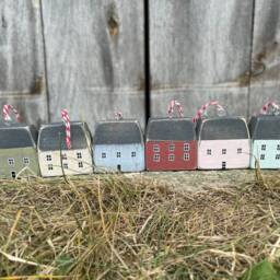 Wooden Handmade Xmas Decorations, Tree, Advent Calendar, Tree Ornaments Toppers, Amsterdam Houses - thumbnail 3