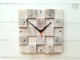 Large Wooden Wall Clock Scandinavian Moss Decor, Silent Clock