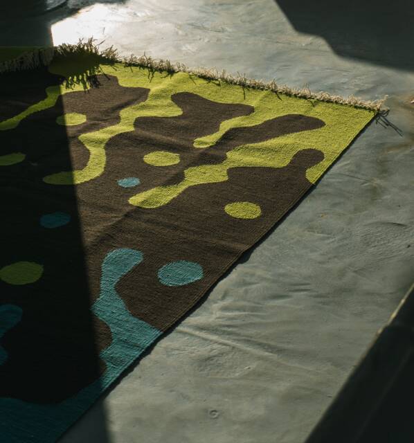 Handwoven Wool Kilim Rug - Modern Earth Tones, Turkish Design - image 1