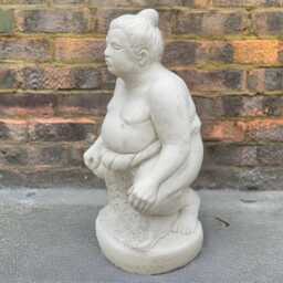 Outdoor Sumo Man Figurine Stone Sculpture Concrete Fighter Statue Cement Wrestler Decoration Home & Garden Ornament Fighter Lover Gift - thumbnail 2