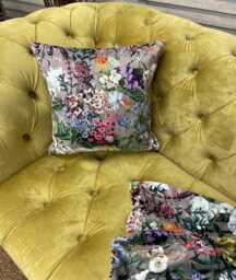 Luxury Floral Velvet Cushion Cover - Rhapsody Design Throw Pillows - thumbnail 1