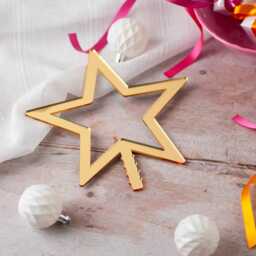 Christmas Tree Topper Star, Wooden Topper, Scandi Christmas, Engraved Reusable Keepsake Ornament - thumbnail 2