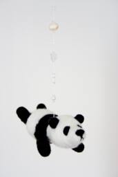 Felted Panda Bear Nursery Mobile With Swarovski Crystals