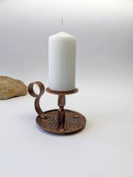 Copper Forged Candle Holder With Bowl Wrought Iron Candlestick Handle Hand Candlesticks Classic Iron - thumbnail 1