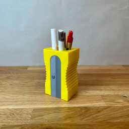 Pencil Sharpener Desk Organiser - School Pen Pot Present For Teacher Great Gift Office Workbench Wfh Art Supplies Child Kids - thumbnail 2