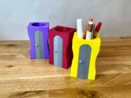 Pencil Sharpener Desk Organiser - School Pen Pot Present For Teacher Great Gift Office Workbench Wfh Art Supplies Child Kids