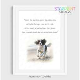English Springer Spaniel Dog Print, Beach Poem Unframed A4 Fun Novelty Quote, Lovely Wall Art/Gift Birthday Xmas Poster - thumbnail 2