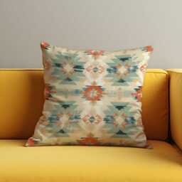 Southwestern Aztec Cushion Cover, Teal & Rust Tribal Pillow Case, Boho Western Throw Rustic Or Desert Inspired Decor - thumbnail 3