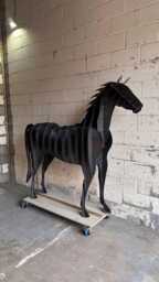 Life-Size Steel Horse Sculpture, Garden Art, Outdoor Metal Animal Statue