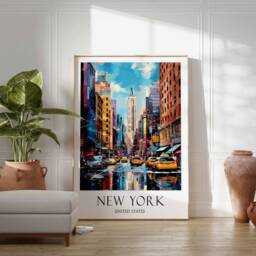 New York Travel Print, Poster, Vintage Wall Art, Gift, Times Square Art Print - thumbnail 3