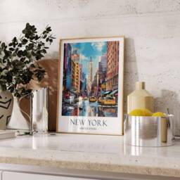 New York Travel Print, Poster, Vintage Wall Art, Gift, Times Square Art Print - thumbnail 2