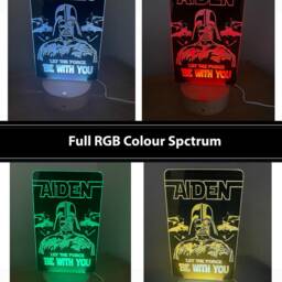 Personalised Starwars Inspired Led Rgb Colour Changing Night Light With Touch Base & Remote Control - thumbnail 3