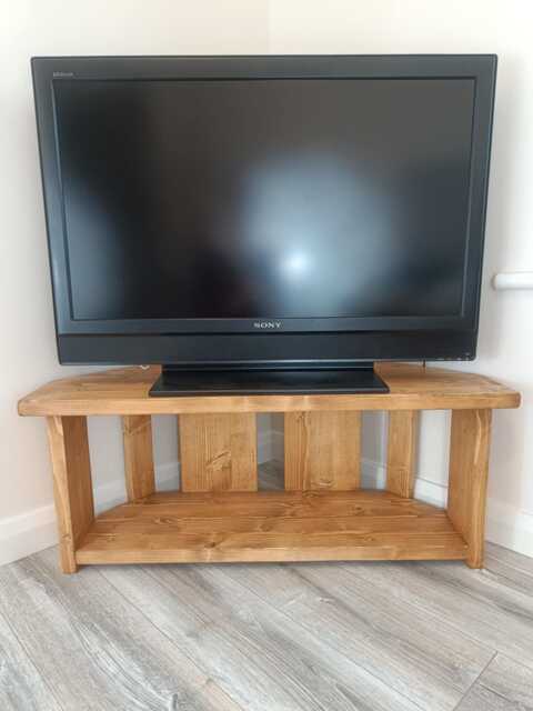 Handmade Rustic Wooden Tv Stand - Many Colours & Sizes Solid Wood - image 1