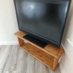 Handmade Rustic Wooden Tv Stand - Many Colours & Sizes Solid Wood - thumbnail 4