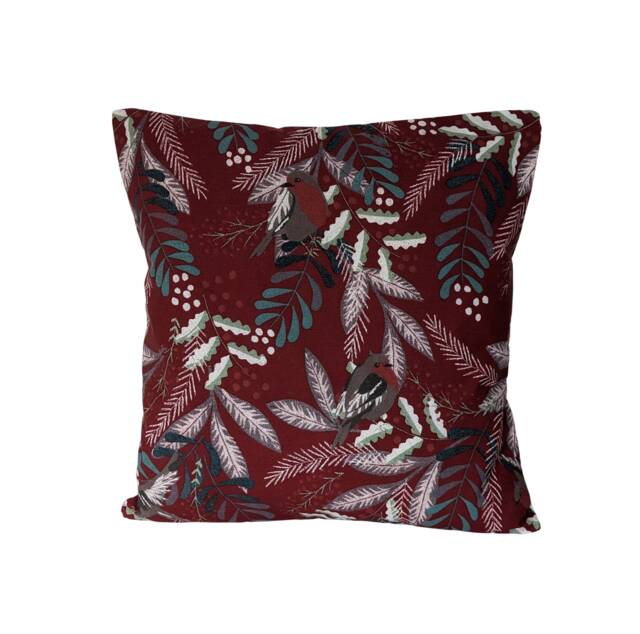 Cushion Cover in Laura Ashley Christmas Deep Red Robin 16 - image 1
