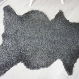 Gotland Sheepskin Rug - Natural Grey Curly Wool, Soft Pelt - 43x27 - thumbnail 3