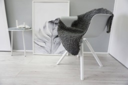 Gotland Sheepskin Rug - Natural Grey Curly Wool, Soft Pelt - 43x27 - thumbnail 1