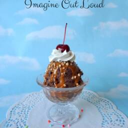 Fake Ice Cream Sundae Chocolate With Caramel Sauce & Nuts Faux Food Prop - thumbnail 3