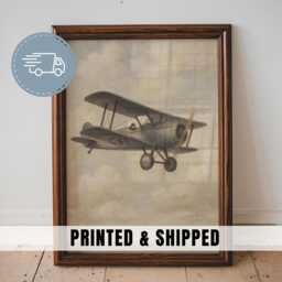 Vintage Airplane Nursery Print Boy Room Decor Antique Plane Art Blue Aviation Wall Playroom Aircraft Muted Printable - 68 - thumbnail 1