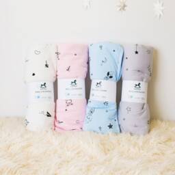 Organic Cotton Baby Quilt, Galaxy/Origami Print Crib Blanket - thumbnail 2