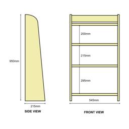 Solid Pine Bookcase Small Display Shelves, Handmade Wooden Shelving Unit - thumbnail 4