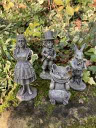 Resin Set Of 4 Mini Alice in Wonderland Figure Ornaments - thumbnail 1