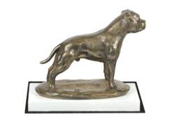Staffordshire Bull Terrier, Dog On White Wooden Base Statue, Limited Edition, Artdog
