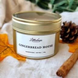Vegan Christmas Candle Box UK, Gingerbread Soy Wax Candle, Handmade Eco Festive Scented Sustainable Xmas Gift UK - thumbnail 2