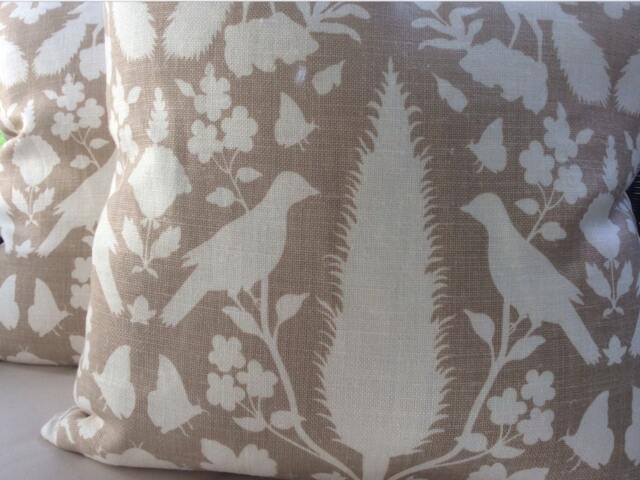 Schumacher Chenonceau Pillow Cover in Fawn Tan & Cream Linen, Linen Backing, Choose Size - image 1