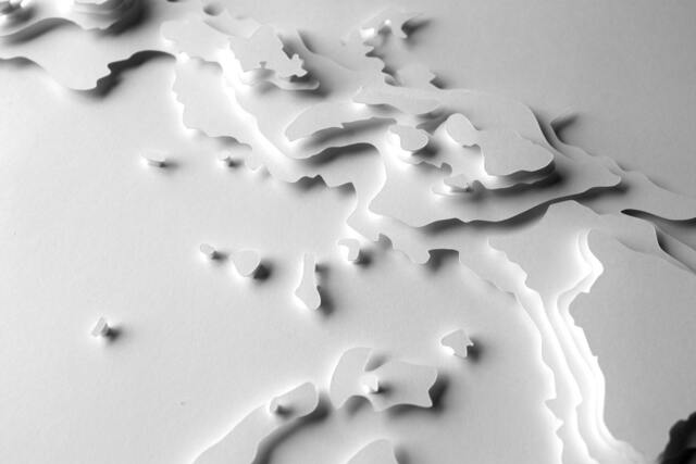 Hawaiian Islands -Floated - 8 X 10 Layered Papercut Art - image 1
