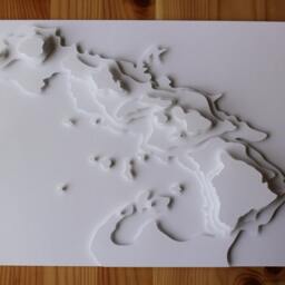 Hawaiian Islands -Floated - 8 X 10 Layered Papercut Art - thumbnail 2